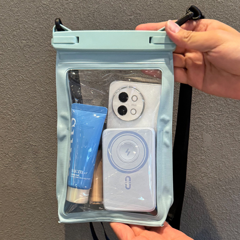 Vodootporna torbica za telefon s crossbody remenom, PVC, otisak logotipa, prilagodljiva, velik kapacitet, za plivanje, ronjenje i drift