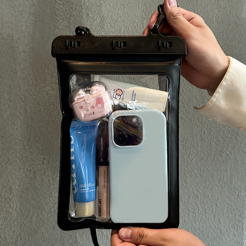 Vodootporna torbica za telefon s crossbody remenom, PVC, otisak logotipa, prilagodljiva, velik kapacitet, za plivanje, ronjenje i drift