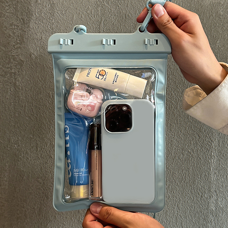 Vodootporna torbica za telefon s crossbody remenom, PVC, otisak logotipa, prilagodljiva, velik kapacitet, za plivanje, ronjenje i drift