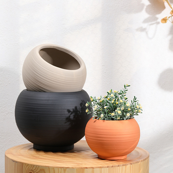 Keraminė gėlių vaza, kvėpuojanti, tvirta, korozijai atspari, Šiaurės stiliaus, tinkama stalui ar grindims