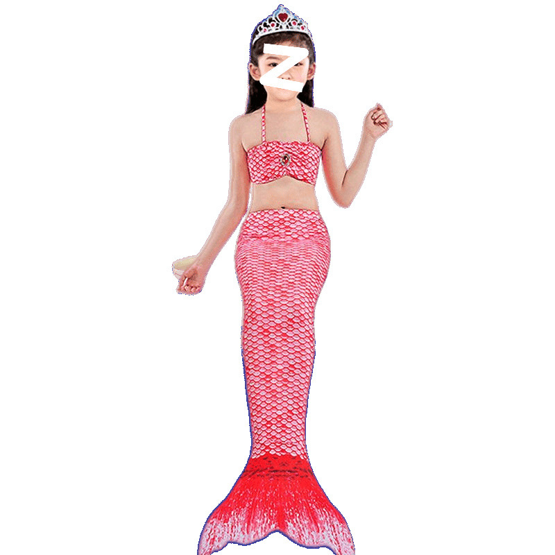 Vaikų mermaid uodegos maudymosi kostiumėlis mergaitėms — nailonas audinys, vinilonas 91–95% pluoštas, pamušalas 91–95%, bikini stilius