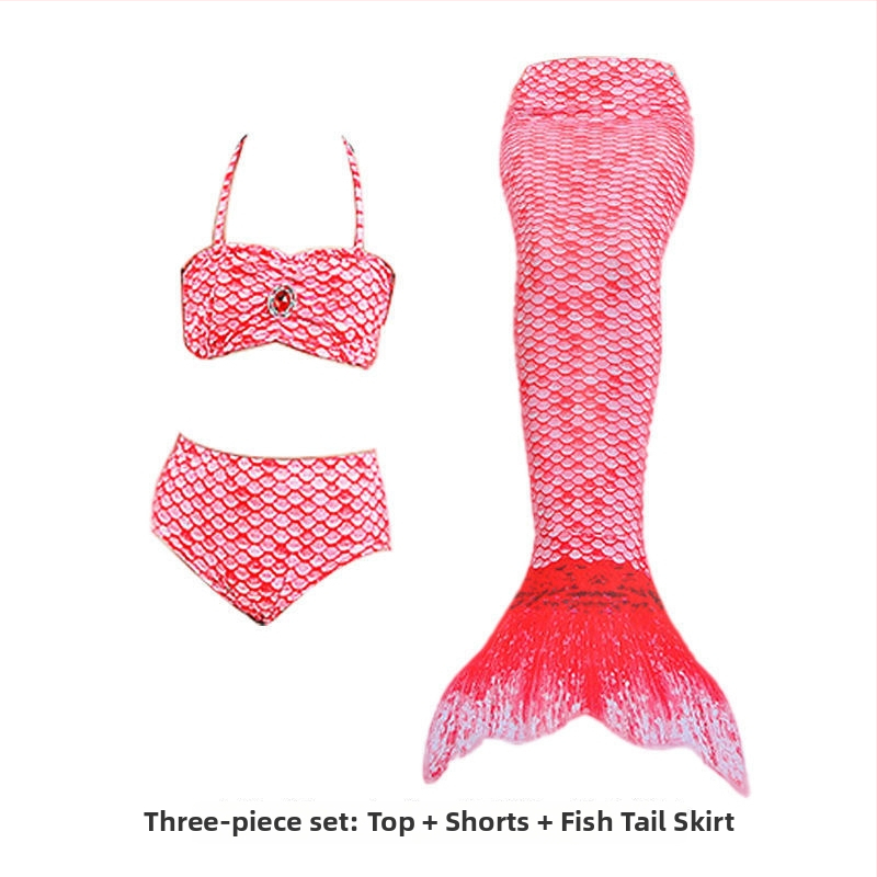 Vaikų mermaid uodegos maudymosi kostiumėlis mergaitėms — nailonas audinys, vinilonas 91–95% pluoštas, pamušalas 91–95%, bikini stilius