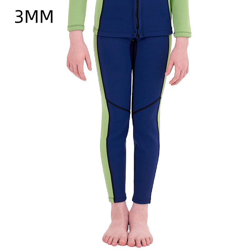 Bērnu divdaļīgs neoprena wetsuits ar garām piedurknēm, 1.5/3 mm, silts, piemērots niršanai, snorķelēšanai un peldēšanai