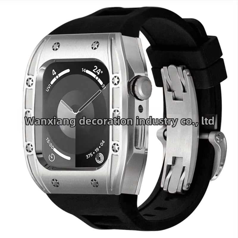 Apple Watch dėklas, suderinamas su S9/S8/S7/S6, nerūdijančio plieno, drugelių užsegimas