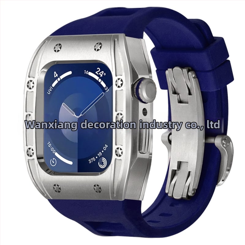 Apple Watch dėklas, suderinamas su S9/S8/S7/S6, nerūdijančio plieno, drugelių užsegimas