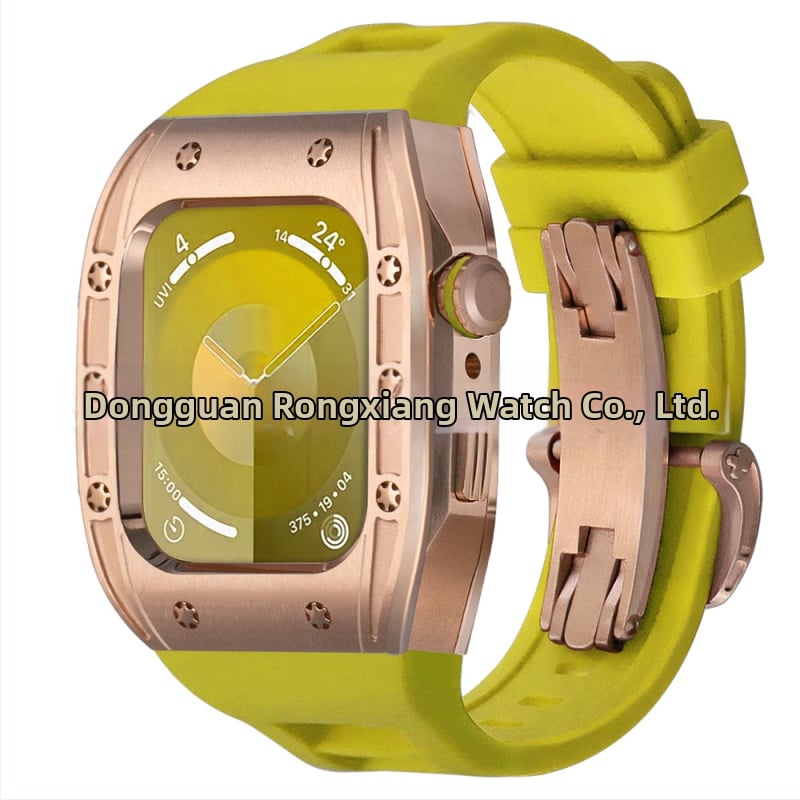 Apple Watch dėklas, suderinamas su S9/S8/S7/S6, nerūdijančio plieno, drugelių užsegimas