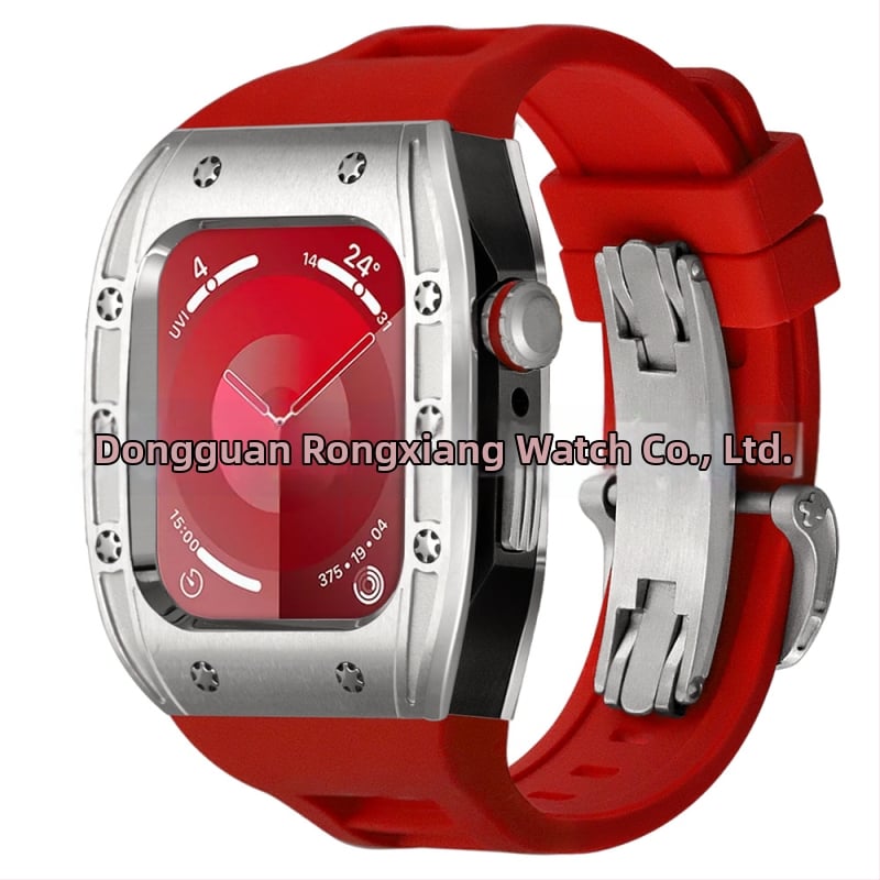 Apple Watch dėklas, suderinamas su S9/S8/S7/S6, nerūdijančio plieno, drugelių užsegimas