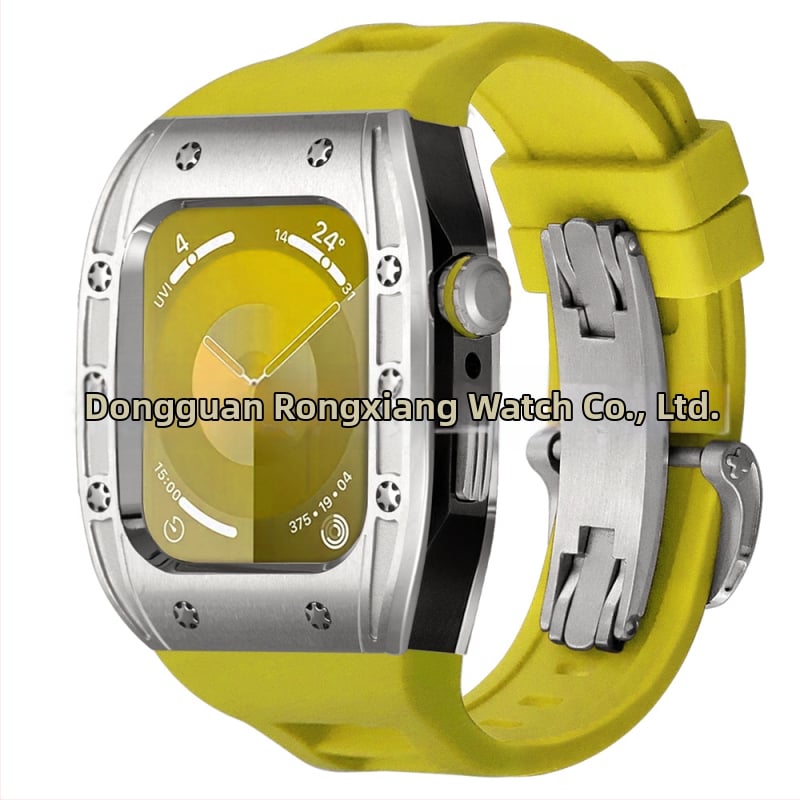 Apple Watch dėklas, suderinamas su S9/S8/S7/S6, nerūdijančio plieno, drugelių užsegimas