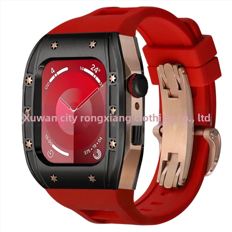 Apple Watch dėklas, suderinamas su S9/S8/S7/S6, nerūdijančio plieno, drugelių užsegimas