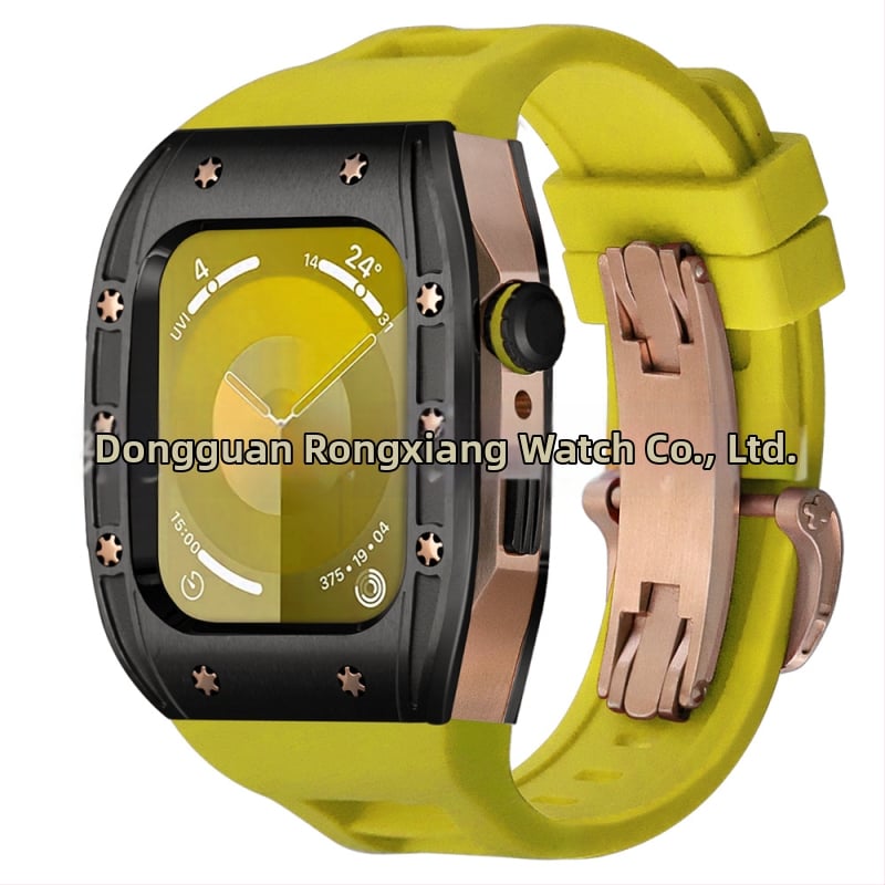 Apple Watch dėklas, suderinamas su S9/S8/S7/S6, nerūdijančio plieno, drugelių užsegimas