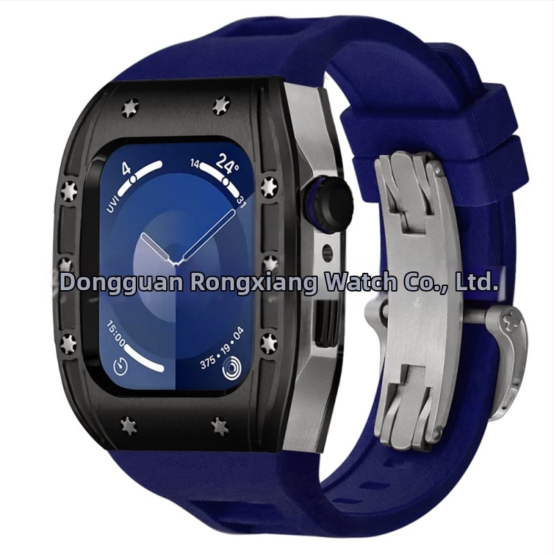 Apple Watch dėklas, suderinamas su S9/S8/S7/S6, nerūdijančio plieno, drugelių užsegimas