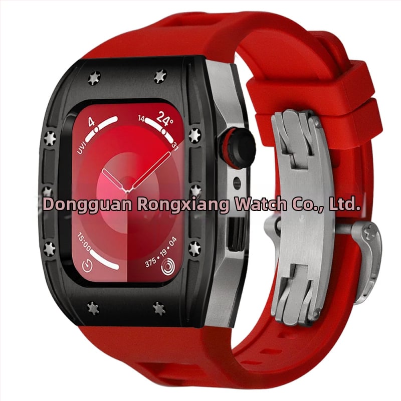 Apple Watch dėklas, suderinamas su S9/S8/S7/S6, nerūdijančio plieno, drugelių užsegimas