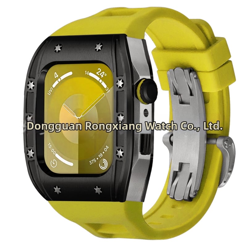 Apple Watch dėklas, suderinamas su S9/S8/S7/S6, nerūdijančio plieno, drugelių užsegimas