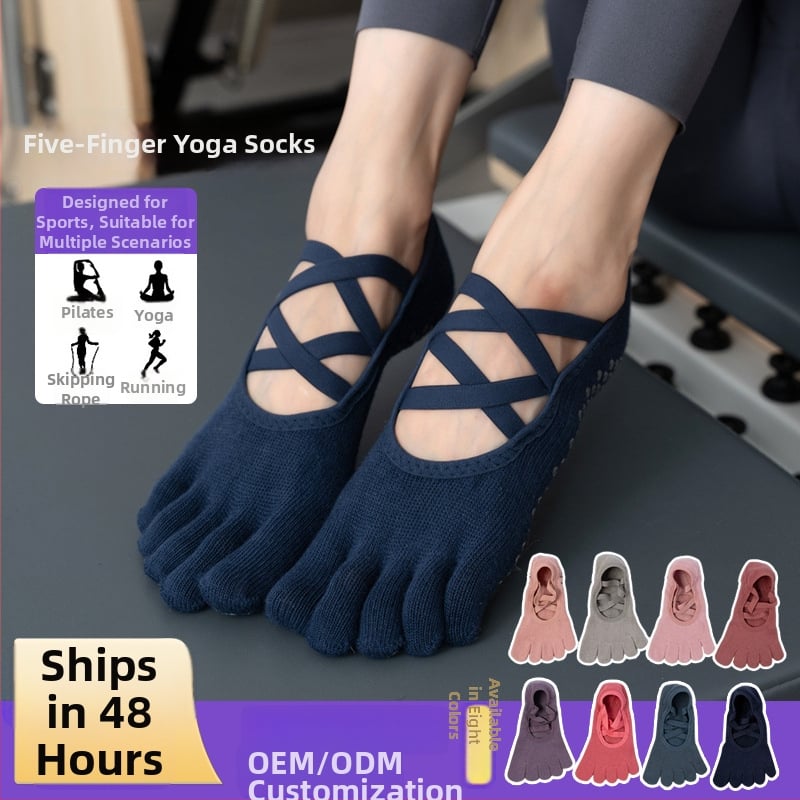 Toesox csúszásmentes jóga és pilates zokni szétválasztott ujakkal, 70–80% pamut, gyors száradás, izzadságot felszívó