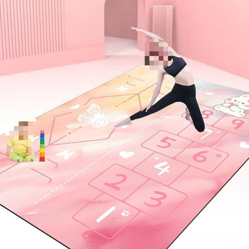 Covoraș de yoga, antiderapant, 8 mm grosime, material compozit, model geometric, covoraș de podea izolat fonic pentru acasă