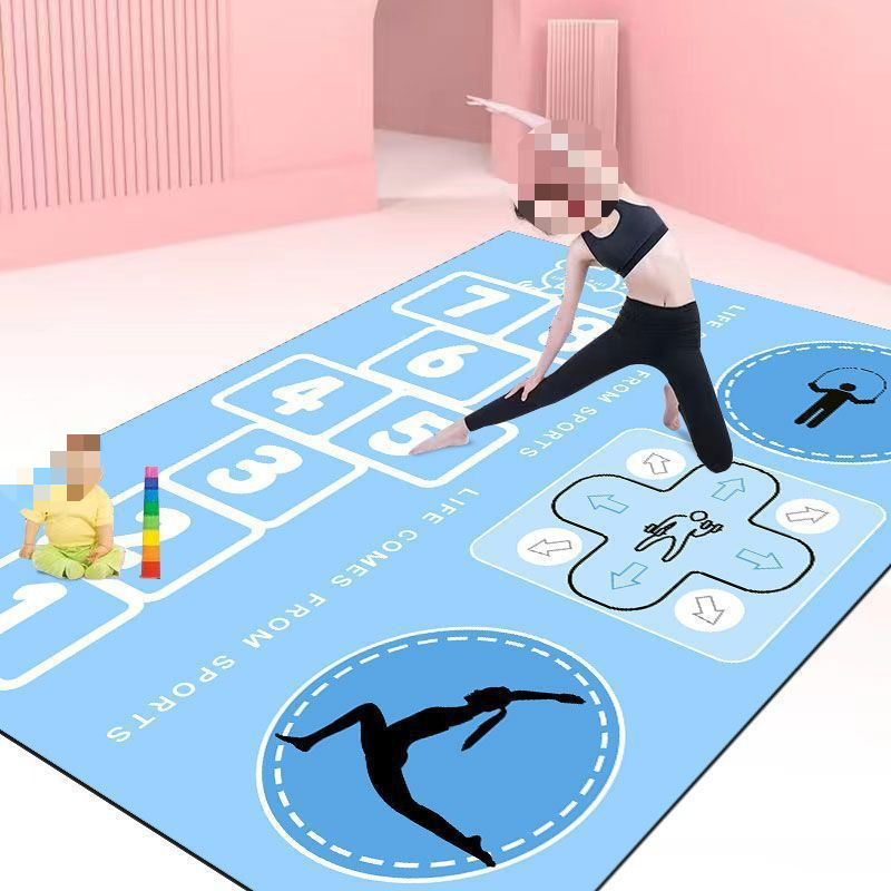 Covoraș de yoga, antiderapant, 8 mm grosime, material compozit, model geometric, covoraș de podea izolat fonic pentru acasă