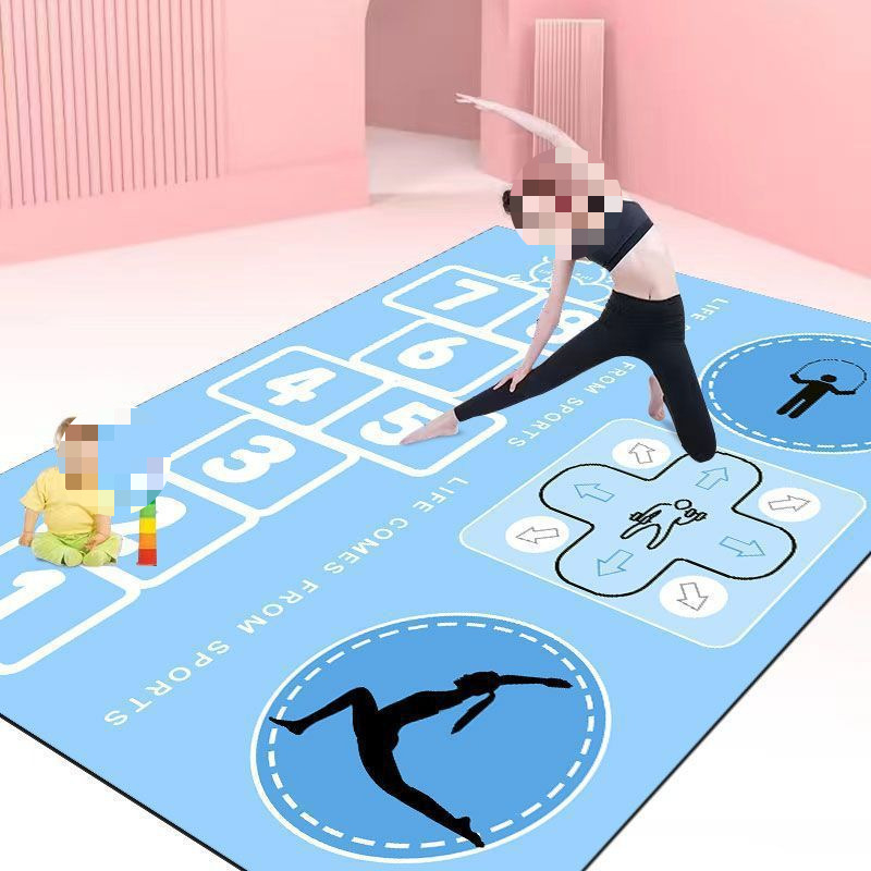 Covoraș de yoga, antiderapant, 8 mm grosime, material compozit, model geometric, covoraș de podea izolat fonic pentru acasă