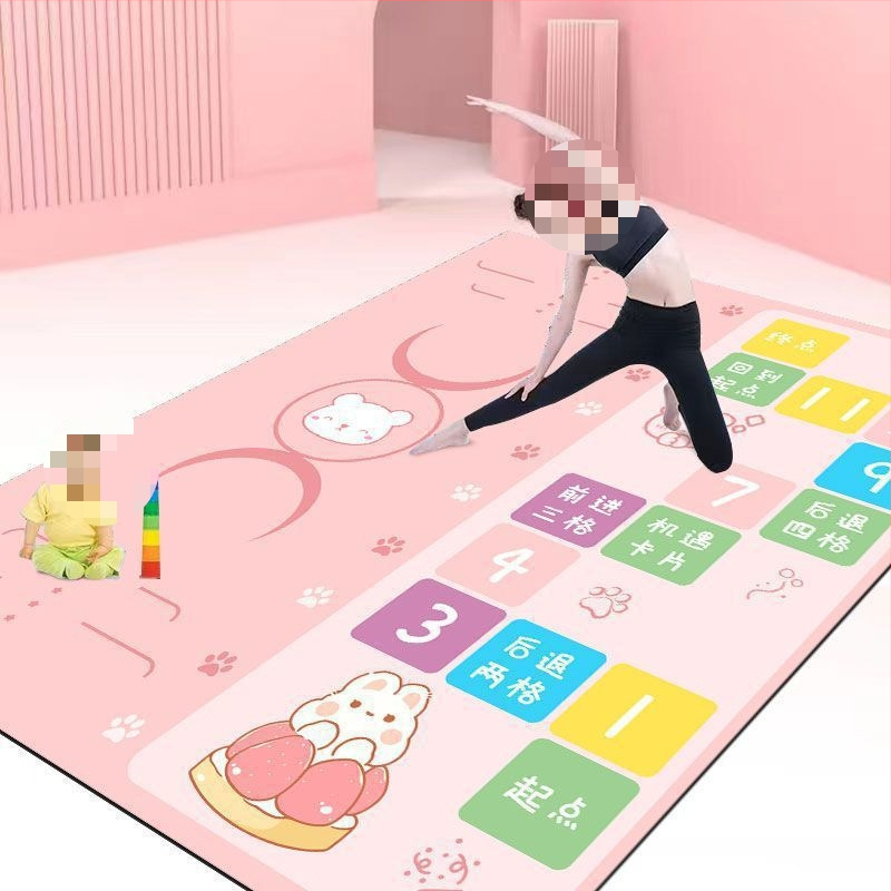 Covoraș de yoga, antiderapant, 8 mm grosime, material compozit, model geometric, covoraș de podea izolat fonic pentru acasă