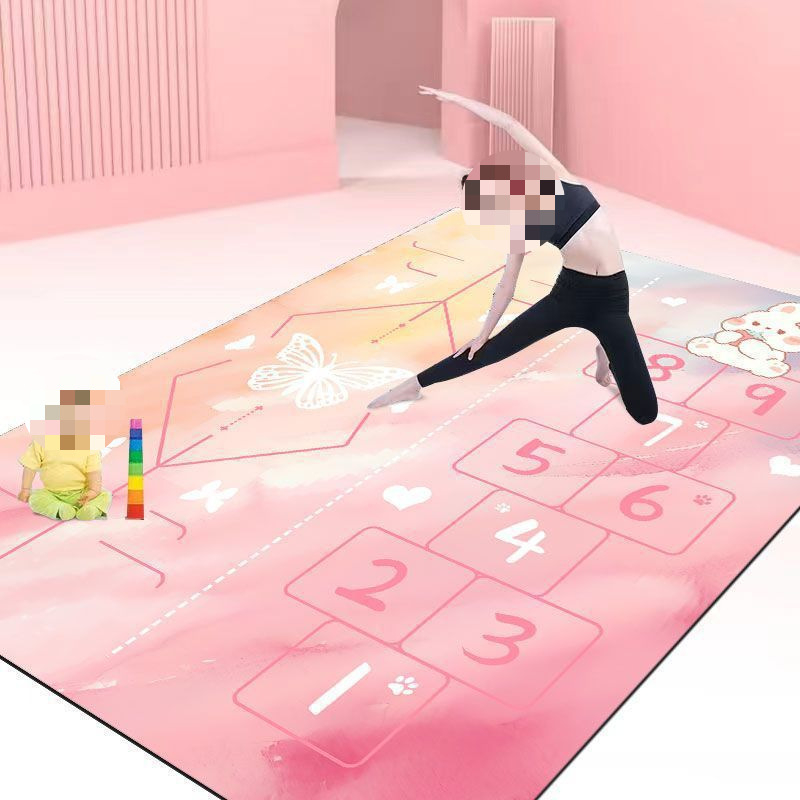 Covoraș de yoga, antiderapant, 8 mm grosime, material compozit, model geometric, covoraș de podea izolat fonic pentru acasă