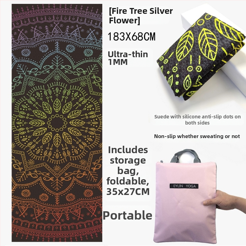 Prosop de yoga anti-alunecare, cu suprafață dublă cu puncte din siliciu, absorbant la transpirație, fără miros, lavabil la mașină