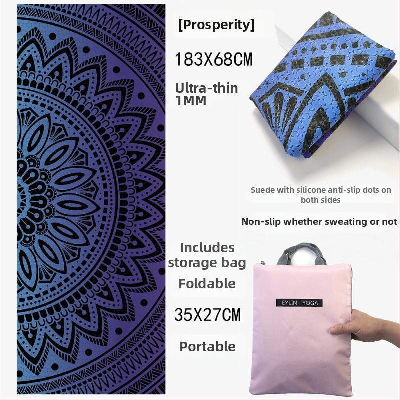 Prosop de yoga anti-alunecare, cu suprafață dublă cu puncte din siliciu, absorbant la transpirație, fără miros, lavabil la mașină