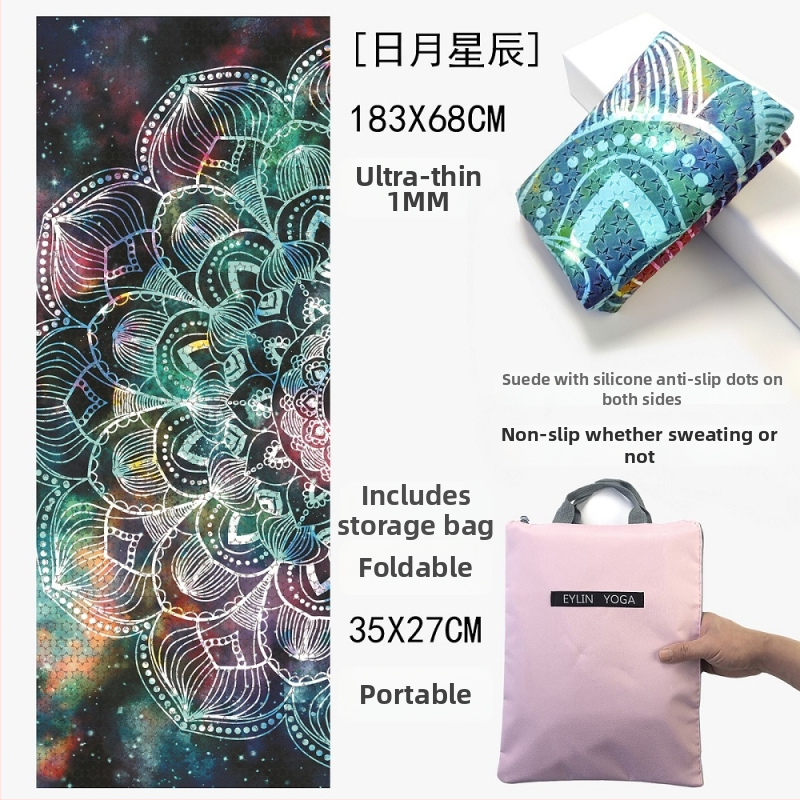 Prosop de yoga anti-alunecare, cu suprafață dublă cu puncte din siliciu, absorbant la transpirație, fără miros, lavabil la mașină