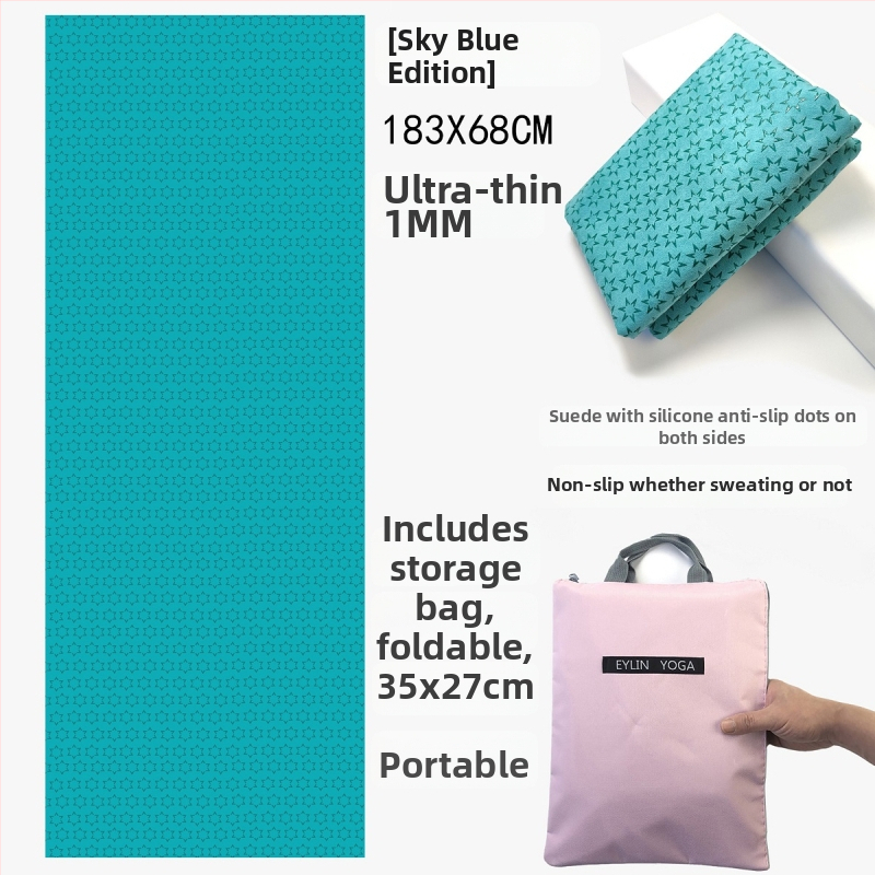 Prosop de yoga anti-alunecare, cu suprafață dublă cu puncte din siliciu, absorbant la transpirație, fără miros, lavabil la mașină