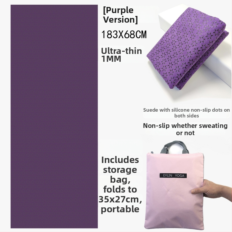 Prosop de yoga anti-alunecare, cu suprafață dublă cu puncte din siliciu, absorbant la transpirație, fără miros, lavabil la mașină