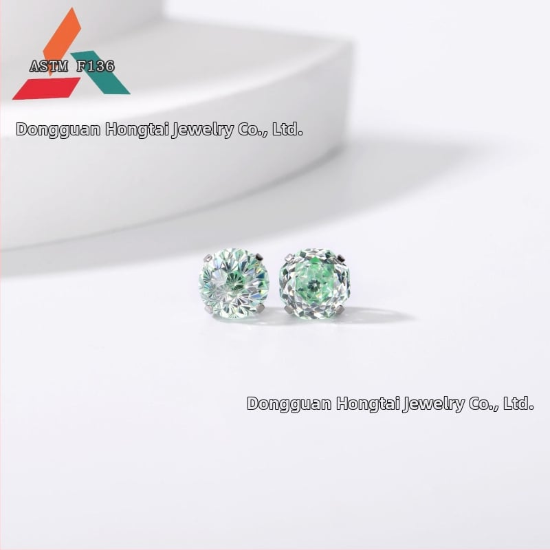 Cercei din aliaj de titan cu zirconiu 5A, tăiere rose, formă geometrică, unisex, accesorii de modă