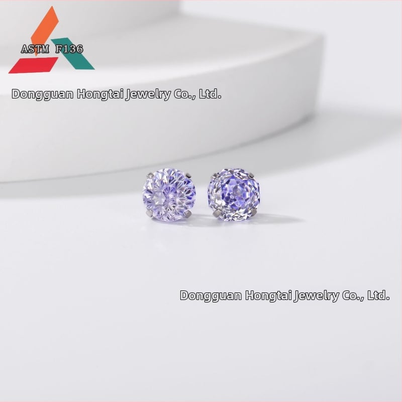 Cercei din aliaj de titan cu zirconiu 5A, tăiere rose, formă geometrică, unisex, accesorii de modă