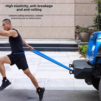 Elastīgā trenēšanās lenta ar palīdzības jostu, piemērota vilkšanai uz augšu (pull-ups), spēka treniņiem un izstiepšanai