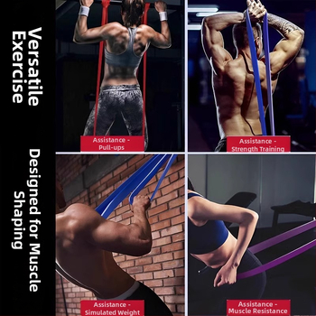 Elastīgā trenēšanās lenta ar palīdzības jostu, piemērota vilkšanai uz augšu (pull-ups), spēka treniņiem un izstiepšanai