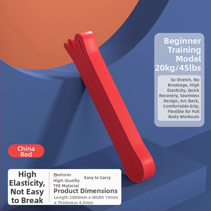 Elastīgā trenēšanās lenta ar palīdzības jostu, piemērota vilkšanai uz augšu (pull-ups), spēka treniņiem un izstiepšanai