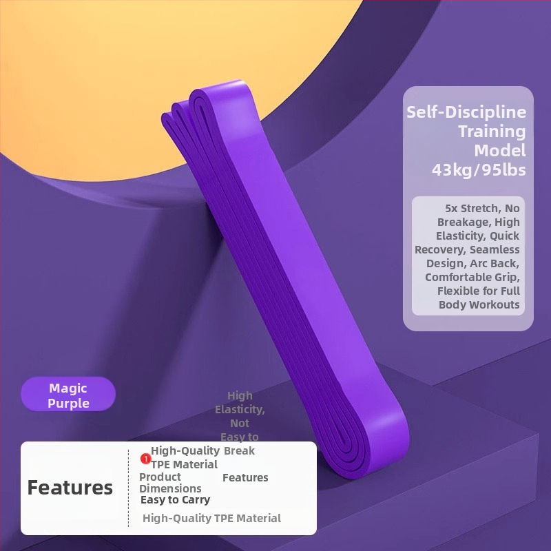 Elastīgā trenēšanās lenta ar palīdzības jostu, piemērota vilkšanai uz augšu (pull-ups), spēka treniņiem un izstiepšanai