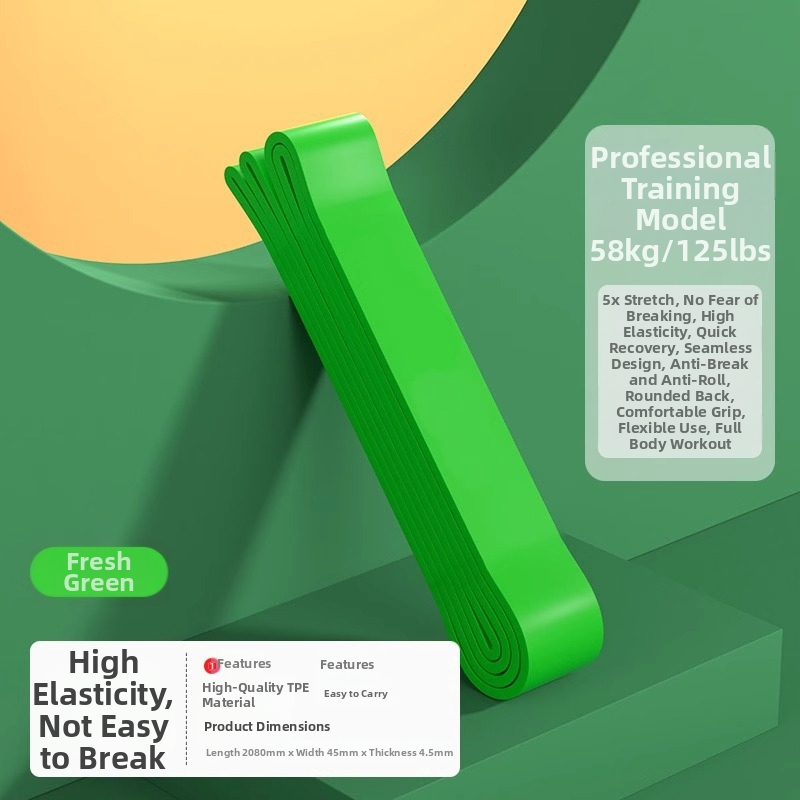 Elastīgā trenēšanās lenta ar palīdzības jostu, piemērota vilkšanai uz augšu (pull-ups), spēka treniņiem un izstiepšanai