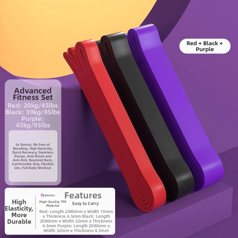 Elastīgā trenēšanās lenta ar palīdzības jostu, piemērota vilkšanai uz augšu (pull-ups), spēka treniņiem un izstiepšanai