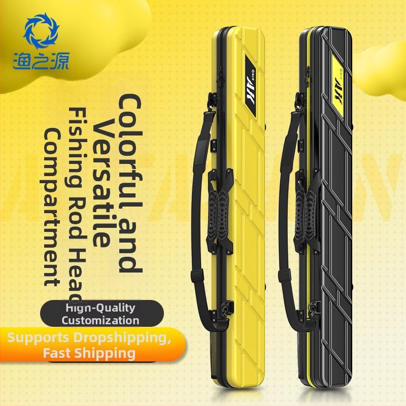 Чанта за риболов с твърд корпус и пръчки, ABS материал, водоустойчива, лека и преносима