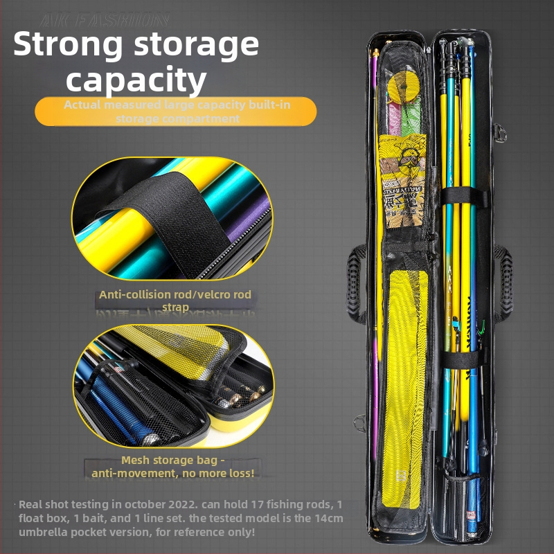 Чанта за риболов с твърд корпус и пръчки, ABS материал, водоустойчива, лека и преносима