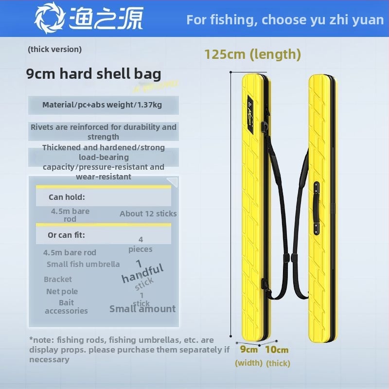 Чанта за риболов с твърд корпус и пръчки, ABS материал, водоустойчива, лека и преносима
