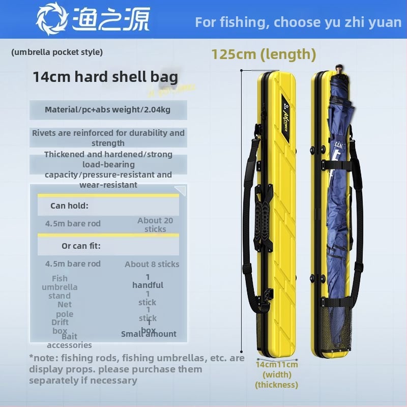 Чанта за риболов с твърд корпус и пръчки, ABS материал, водоустойчива, лека и преносима