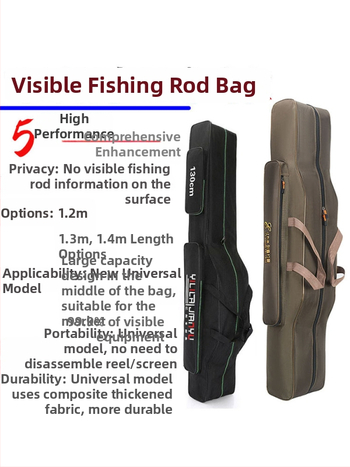 Чанта за рибарски пръти – пълен комплект, отделения за стръв, влакно, пръчка и макари, плат Oxford