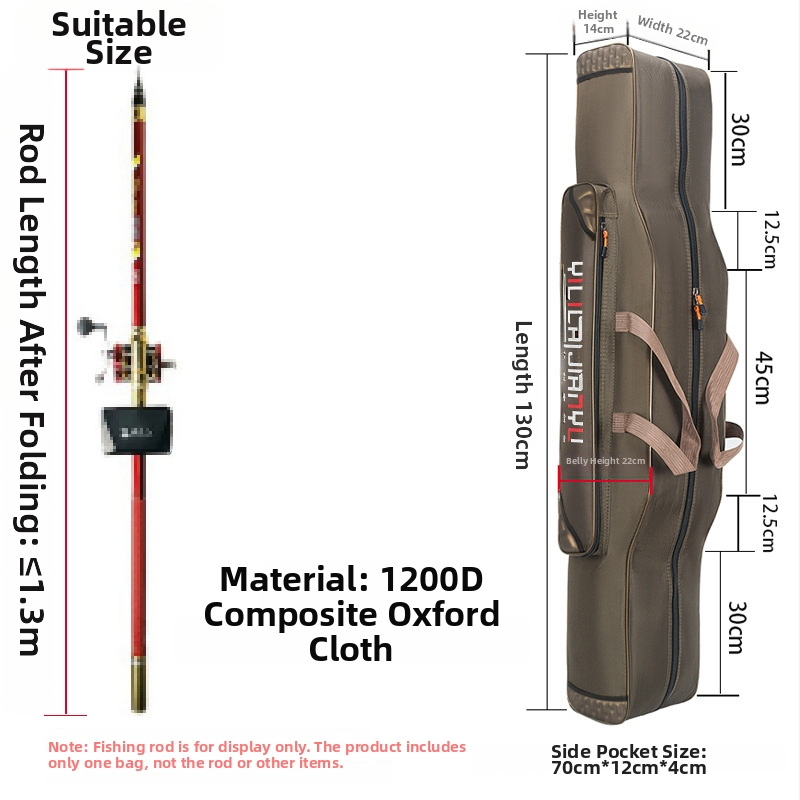 Чанта за рибарски пръти – пълен комплект, отделения за стръв, влакно, пръчка и макари, плат Oxford