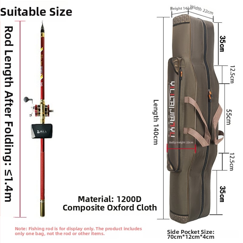 Чанта за рибарски пръти – пълен комплект, отделения за стръв, влакно, пръчка и макари, плат Oxford