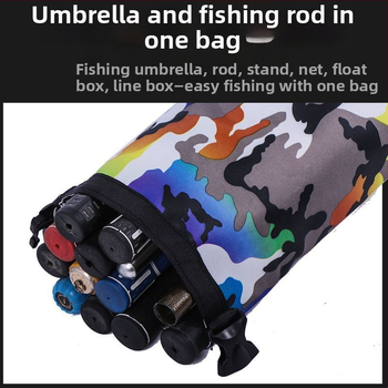 Makšķerēšanas nūju un aprīkojuma soma (audums; liela ietilpība; nav ūdensnecaurlaidīga)