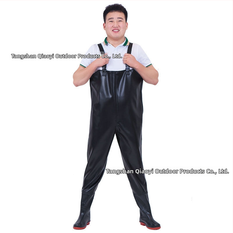Nepremočiteľný overal s nohavicami a vodnými topánkami pre rybolov a turistiku (Materiál: PVC tkaná látka; Vzor: Jednofarebný; Ročné obdobia: Celý rok; Pohlavie: Unisex)