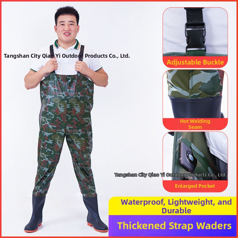 Ūdensizturīgs universālais kombinezonas komplekts ar biksēm un ūdens kurpēm makšķerēšanai un āra aktivitātēm (Materiāls: PVC audums; Raksts: Vienkrāsains; Sezonas: Visas sezonas; Dzimums: Universāls)