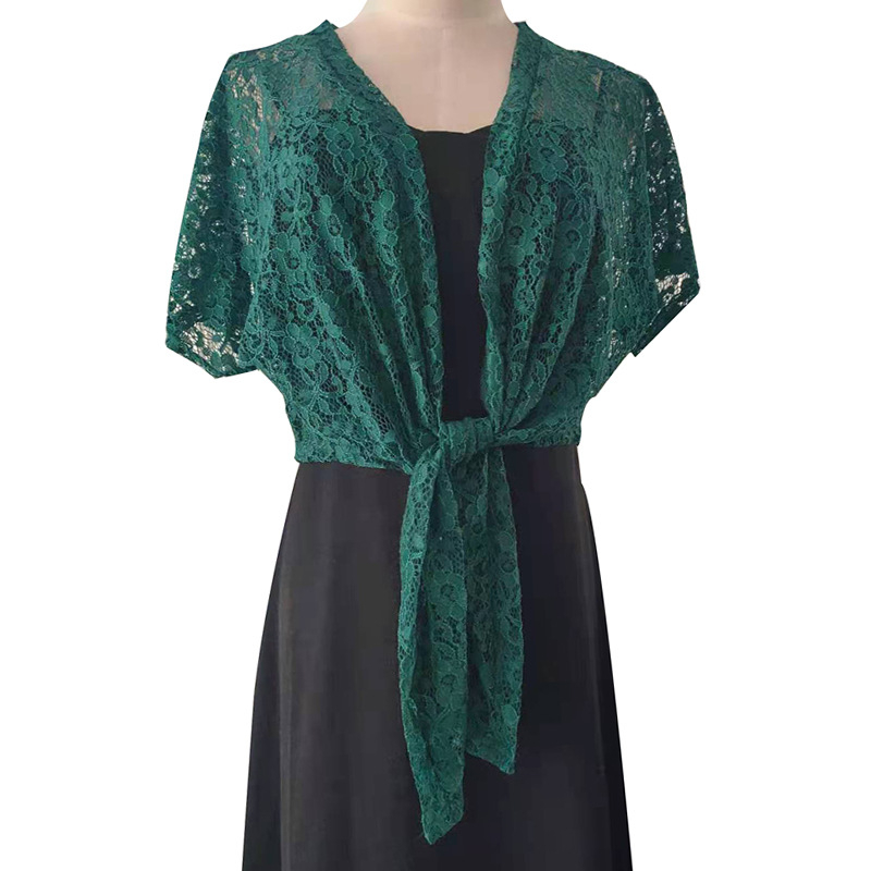 Čipkasti kardigan-šal set s haljinom u stilu cheongsama i uskom suknjom (Materijal: najlonska vlakna; Pletenje: warp knitting; Obrada: Jacquard; Uzorak: jednobojan; Stil: Puchang)