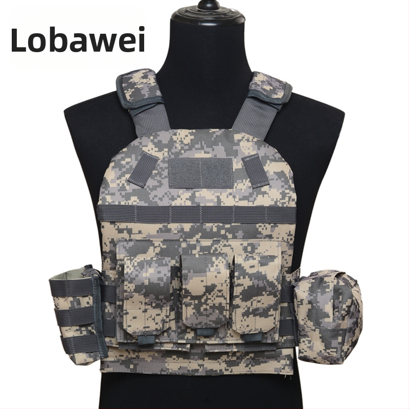 Bērnu taktiskā veste — viegla, kamuflāžas raksts, elpojoša, ūdensnecaurlaidīga