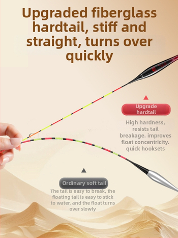 Риболовен поплавък Crown mark с LED осветление, вертикален дрейф, електронен, наноматериал, дневен и нощен режим, супер лек