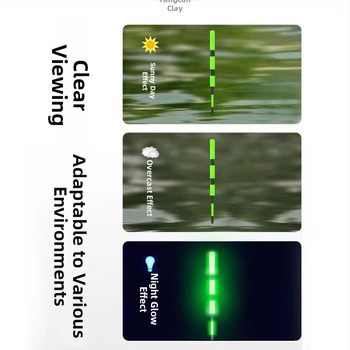 Вертикален риболовен поплавък с ултраяр електронен светлинен модул, висока чувствителност към гравитацията, люмиращ променящ цвета ефект, за дневна и нощна употреба, композитен материал